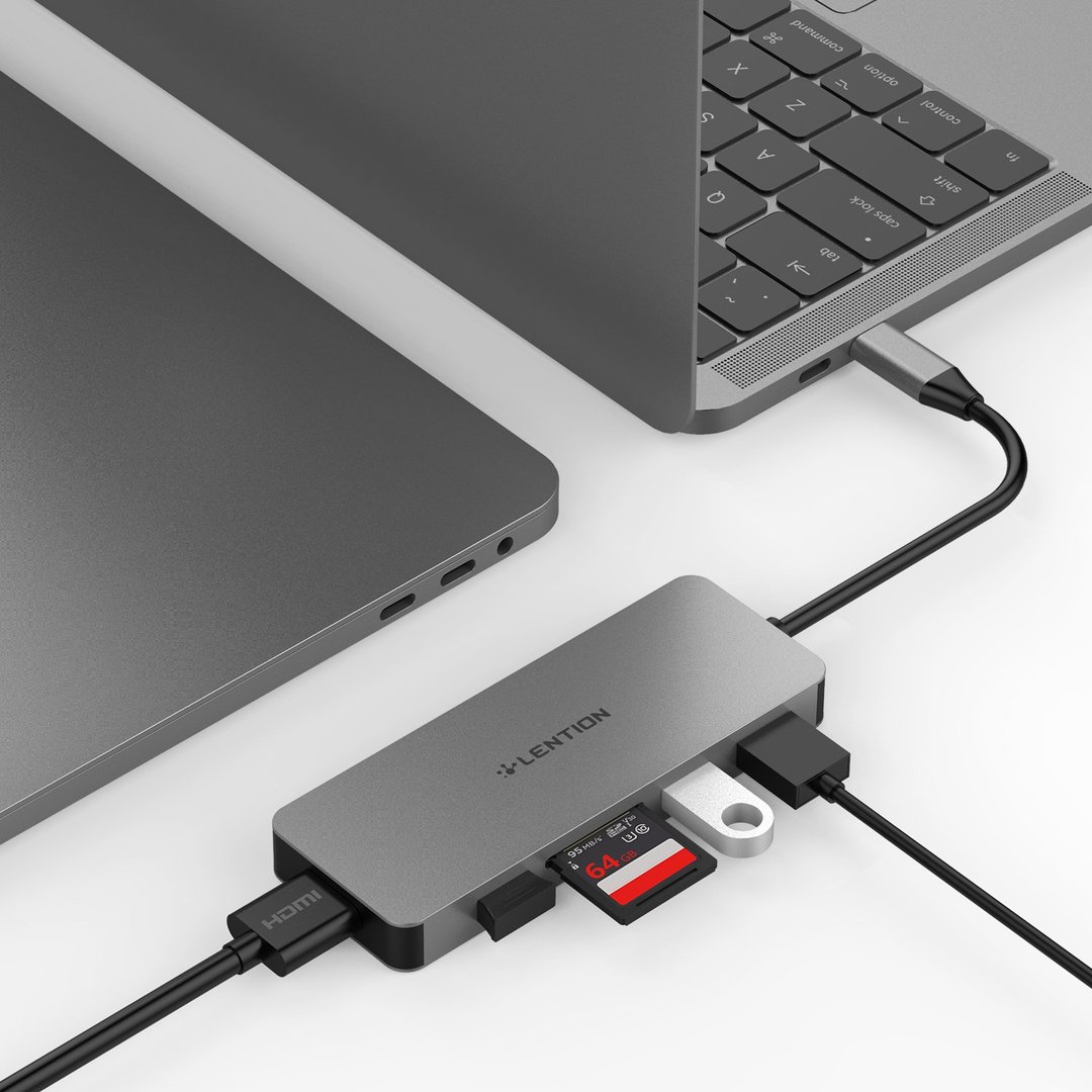 6 In 1 Usb-C Hub With 4K Hdmi, 3 Usb 3.0, Sd/Micro Sd Card Reader