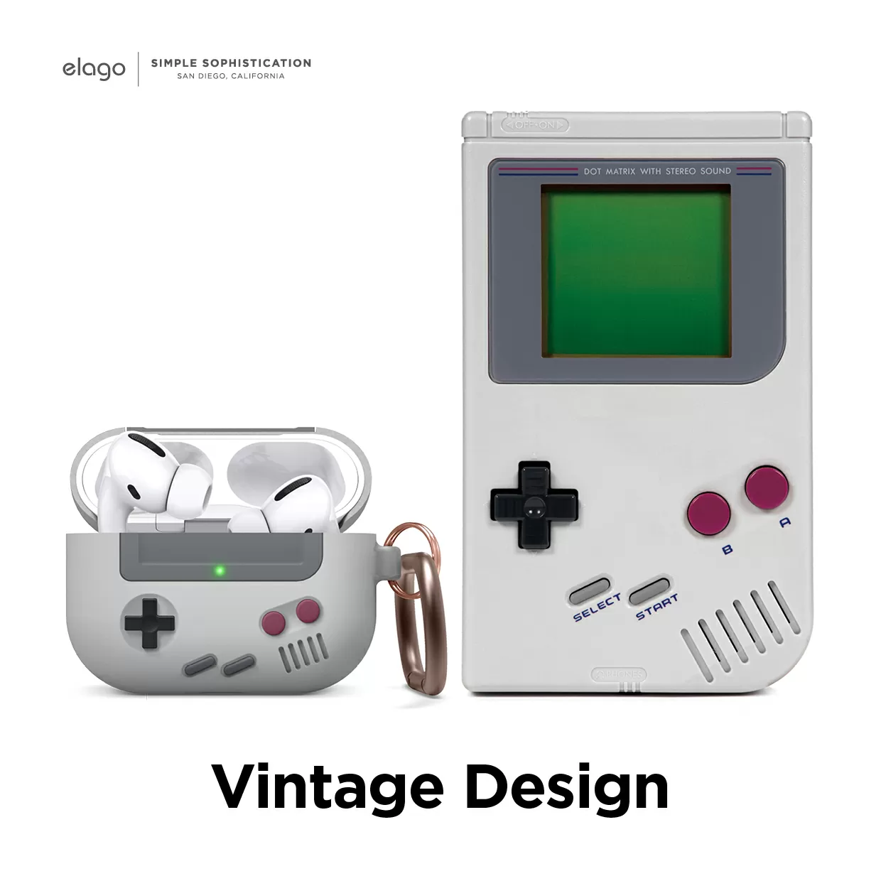 Elago Gameboy Design AW5 AirPods Pro Case Vintage Design