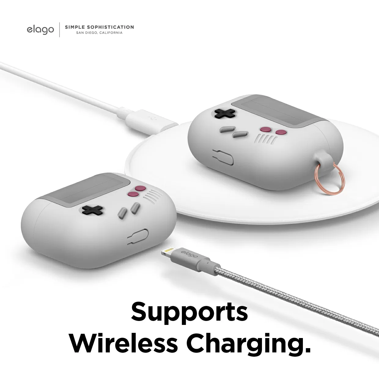 Elago Gameboy Design AW5 AirPods Pro Support Wireless Charging